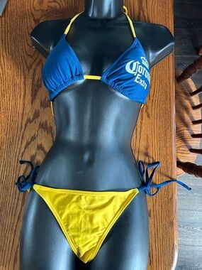 Corona Blue and Yellow Triangle Bikini